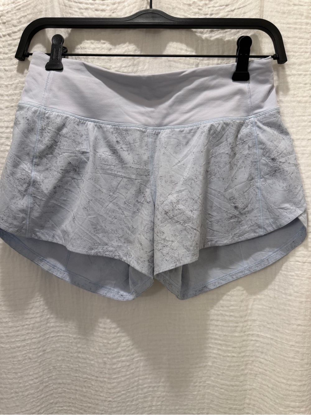 Lululemon Speed Up MR Lined Running Shorts Gravel Dust Pastel Blue Size 4 4"